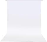 Photo Backdrop Curtains, White Backdrop for Photoshoot, HEMMOTOP 5x6.5 ft White Photography Seamless Backdrops Background for Easter, Birthday Party, Pictures, Photos, Projector (Backdrop only)