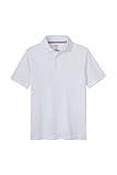 French Toast boys Short Sleeve Moisture Wicking Stretch Sport Shirt, School Uniforms for Kids and Teens Polo Shirt, White, Small US