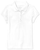 The Children's Place Girl's Short Sleeve Pique Polo, White, Large