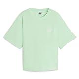 PUMA Womens Essentials Elevated Relaxed Cropped Crew Neck Short Sleeve Casual Tops Casual - Green - Size S