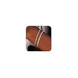 Freekiss Sterling Silver Chain Bracelet: Dainty Stack Bracelets for Women Trendy Cute Adjustable Layered Beaded Womens Bracelet Set Silver Fashion Jewelry for Women