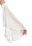 PROCOS Women's Victorian Long Tulle Gloves Opera Pageant Gloves Chiffon Tulle Detachable Sleeves for Wedding Dress Halloween (ALL-White)