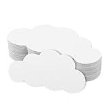 100pcs White Cloud Cutouts, Thick Paper Cloud Shapes Die Cut Out Double Sided Wall Decoration Craft Wallpaper Classroom Decoration for Bulletin Board Nursery Room