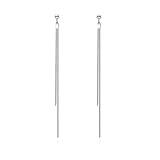 Reffeer Solid 925 Sterling Silver Tassel Chain Dangle Earrings for Women Teen Girls Long Dangle Drop Earrings Minimalist (A-Silver)