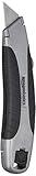 Amazon Basics Soft Grip Retractable Utility Knife with 3 Blades, Black/Silver