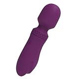 Fuwyiy Manual Back Massagers Small Handheld Massager with 10 Modes, Personal Handheld Massager for Neck Back Body（Purple）