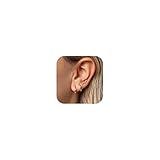 Freekiss Gold Stud Earrings for Women Earring Set for Multiple Piercing Dainty Small Hoop Earrings Sensitive Hypoallergenic Cartilage Earring Gold Jewelry for Women Trendy Gifts