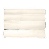 SHEEX - Active Comfort Cooling Sheets Set (King/California King) Parchment - Moisture Wicking - 1 Flat Cooling Sheet, 1 Fitted Cooling Sheet, 2 Cooling Pillow Covers - Wrinkle Free - Sleep Aid
