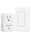 DEWENWILS Remote Control Outlet Wireless Wall Mounted Light Switch, Electrical Plug in On Off Power Switch for Lamp, No Wiring,100 Feet RF Range, ETL Listed,Programmable