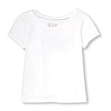 The Children's Place girls Basic Long Sleeve Layering Tee Shirt, White, 4T US