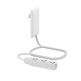 CILIA Flat-Face Outlet Extender with 3 Receptacles, Ultra-Thin Wall Plate Plug, 3-Outlet Power Strip with 3ft Cord, Space-Saving Design for Home/Office Electrical Improvement (White)