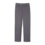 French Toast Boys' Big Pull-On Relaxed Fit School Uniform Pant (Standard & Husky), Heather Gray, 14