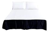 Tache Satin Silky Lustrous Night Out Glam Platform Tailored Dust Ruffle Bed Skirt - Black - King