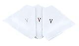 Monogrammed Handkerchiefs for Men - Soft Hankies for Men + Great Monogrammed Gifts - Intial V