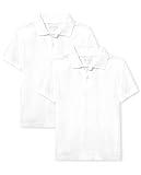 The Children's Place boys Short Sleeve Pique Polo Shirt, White 2 Pack, Small US