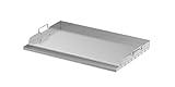 Skyflame 25"x16" Stainless Steel Griddle Plate for BBQ, Hibachi, Flat Top Grill with Even Heating, Grease Groove, Foldable Handles, Ideal for Charcoal/Gas Grills, Camping, Tailgating, Outdoor Cooking