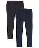 The Children's Place girls Leggings, Black/Tidal 2 Pack, X-Small US