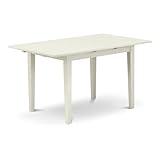 East West Furniture NFT-LWH-T Norfolk Kitchen Table - a Rectangle Dining Table Top with Butterfly Leaf, 32x54 Inch, Linen White