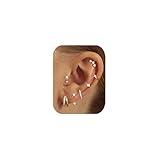 14K Gold Plated Stud Hoop Earrings for Women - 7 Pairs Hypoallergenic Small Huggie Earring Sets for Multiple Piercing Cute Dainty Cartilage Earring Stacks Jewelry Trendy Gifts G-Double