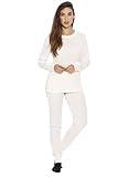 Just Love 95862-White-XL Women's Thermal Underwear Pajamas Set Base Layer Thermals