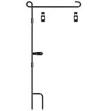 Nirohee Garden Flag Stand,12x18 Garden Flag Holder for Lawn Yard,Premium Yard Sign Stakes Hanger with Clip and Two Stoppers,Metal Mini Banner Flagpole for Outside Christmas Memorial Labor Decorations