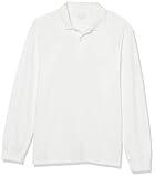 The Children's Place boys Long Sleeve Pique School Uniform Polo Shirt, White Single, Medium US