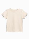 Colored Organics Infant Toddlers and Kids Organic Cotton Short Sleeve Crew Neck Tee Shirt - Natural - 2T
