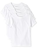 The Children's Place Boys Short Sleeve Undershirt, White -4 Pack, X-Large US