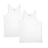 ORGANICKID Mens 100% Organic 100% Cotton Soft Breathable GOTS Certified Crewneck Undershirts Tank Tops Pack of 2 (US, Alpha, Large, Regular, Regular, White)