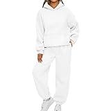 Generic Deals Of the Day Clearance Prime Sale Sweat Suits for Womens 2 Piece Fall Outfits Track Suits for Women Set Sweat Suit Clothes for Teen Girls White Camo Hoodie Plus Size Sweatpants for Women
