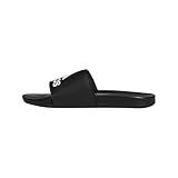 adidas Unisex Adilette Comfort Slide Sandal, Black/White/Black, 12 US Women