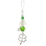 GSCWLD Green Clover Phone Charms,Cute Windbell Handmade Keychain Bag Pendant, Minimalist Phone Accessories for Women Bag Charms Gift