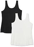 Amazon Essentials Women's Plus Size Tank Top, Pack of 2, Black/White, 6X