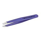 Tweezerman Mini Slant Travel Tweezers For Eyebrows, Travel Tweezers for Eyebrows, Facial Hair, Ingrown Hair (Blooming Lilac)