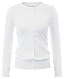 GRACE KARIN Women's Crewneck Button Down Cardigan Lightweight Long Sleeve Soft Knit Cardigan Sweaters Dressy XL