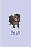 Oiia Cat Notebook: Cute Minimalist Spinning Cat Meme Journal with charming details!