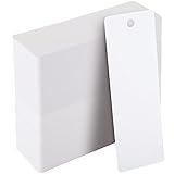 300 Pack Bulk Blank Bookmarks to Decorate, White Plain Cardstock Page Markers with Hole for Gift Tags, Price Hanging Labels, DIY Art and Craft Projects (6 x 2 Inch)