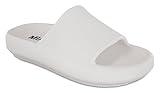 MIA Women's Lexa Cloud Cushion EVA Foam Slipper Sandals – Waterproof, Non-Slip, Spa & Shower Use, White, Size 9