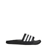 adidas Unisex Adilette Comfort Slides Sandal, Core Black/White, 13 Women/12 Men