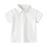 Boys and Toddlers' Short-Sleeve Polo Shirts Soft Comfortable T-Shirts Classic School Uniform Tops for Boys Age 12M-5Y