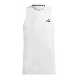 adidas mens Training Essentials Feel Ready Logo Sleeveless T-shirt T Shirt, White/Black, Large US