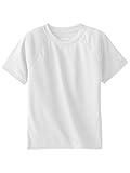 Kanu Surf Boys' Short Sleeve UPF 50+ Rashguard Swim Shirt, Solid White, 4T