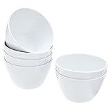 Amazon Basics Round Melamine Bowl, 8 oz, White, 6 Piece Set (Previously AmazonCommercial brand)