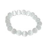 COLORFUL BLING Natural Powerful Selenite Beads Bracelet Healing Crystal Energy Stone Concentration Spirituality Bracelet Health Wealth Handmade Fashion Jewelry Gift for Women-C8