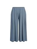 CIDER Women’s Plus Size Fashion Wide Leg Pants Palazzo Flowy Elastic Waist Pants with Pockets Blue
