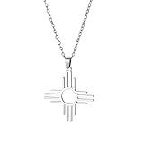 New for Arrival Stainless Steel Mexico Zia Sun Symbol Pendant Neckalce for Women Men Fashion Warmth Amulet Jewelry Birthday Gift with for You Accessories Creative Gift