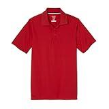 French Toast boys Short Sleeve Moisture Wicking Stretch Sport Shirt, School Uniforms for Kids and Teens Polo Shirt, Red, Small US