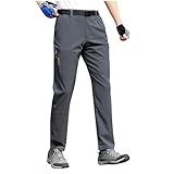 Prime 2025 Day Deals of The Day Clearance Hiking Pants Men with Belt 5 Pockets Waterproof Lightweight Quick Dry Travel Fishing Workout Outdoor Pant Active Wear 01# Dark Gray X-Large
