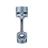 3D Printed Skull Headphone Stand – Piston Engine Design – Gaming Headset Holder – Desk Organizer for Gamers, Mechanics, Gearheads – Silver Finish – Headphones Not Included