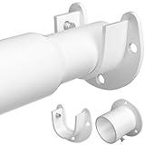 Mavivegue Closet Rod, 17 to 43 Inch Adjustable Closet Rods for Hanging Clothes, White, Hanging Rod for Closet Wardrobes Laundry RV, Bathroom